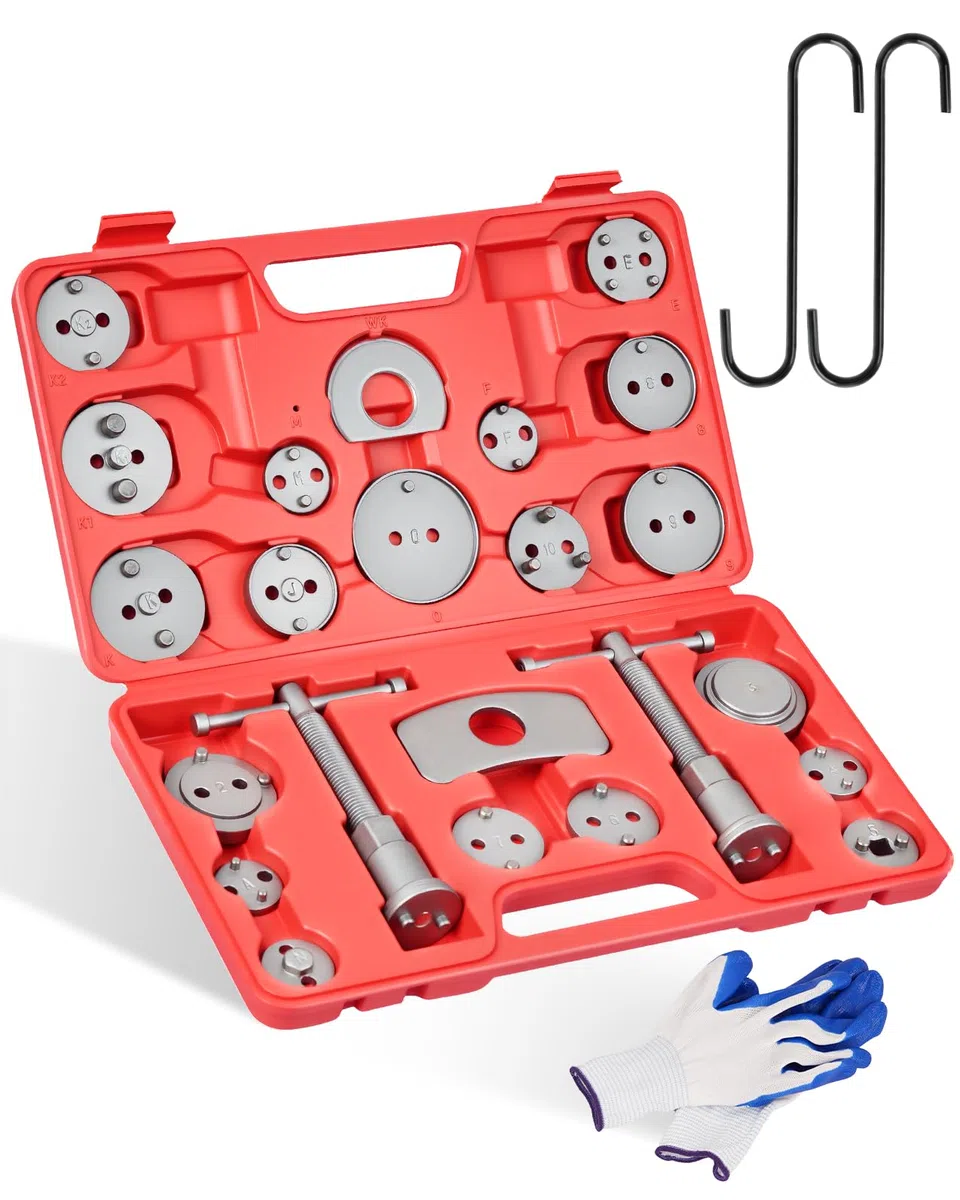 DAYUAN Reposicionador de pistones de Freno 27 Piezas para reposicionar el pistón de Freno al Cambiar los Discos, Las Zapatas o Las Pastillas de Freno, Set de Herramientas para vehículos