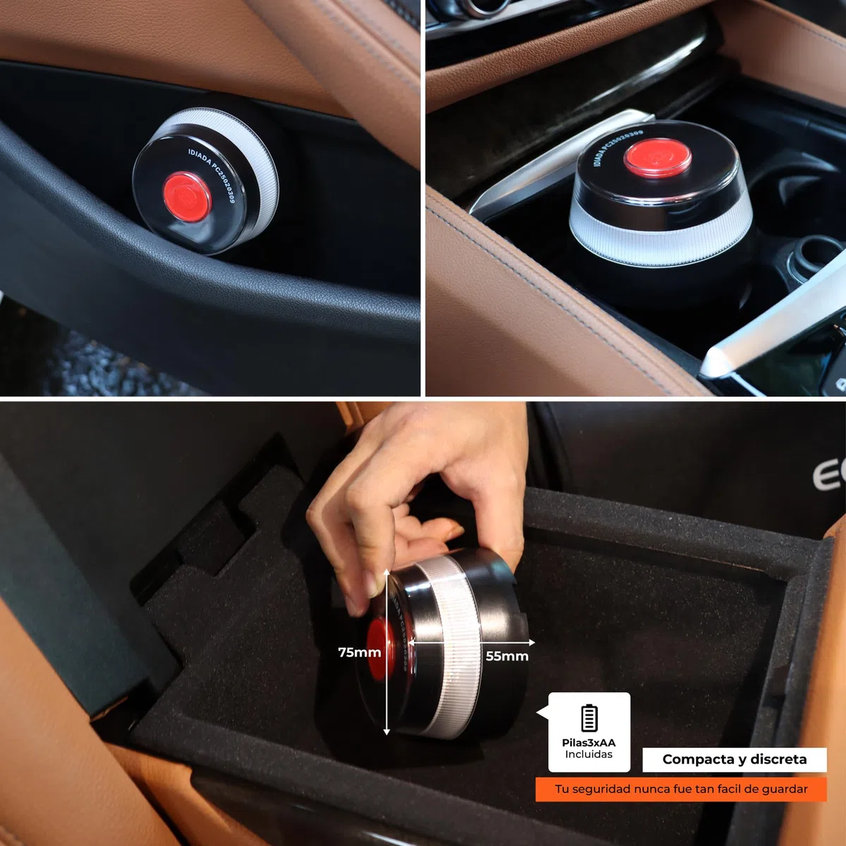 Luz Emergencia Coche Homologado DGT |Baliza V16 Homologada DGT con Geolocalización | Luz avería coche [Visibilidad 1 Km] Baliza V16 con GPS,1 Unidad（3 Pilas AA Incluidas）