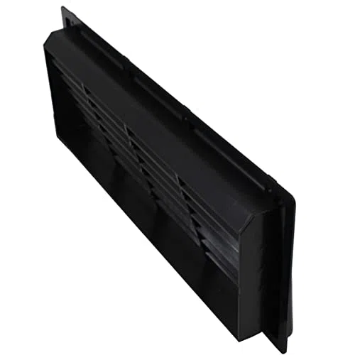 Rejilla de ventilación para frigorífico, caravana, caravana, barco, 374 x 148 mm, color negro