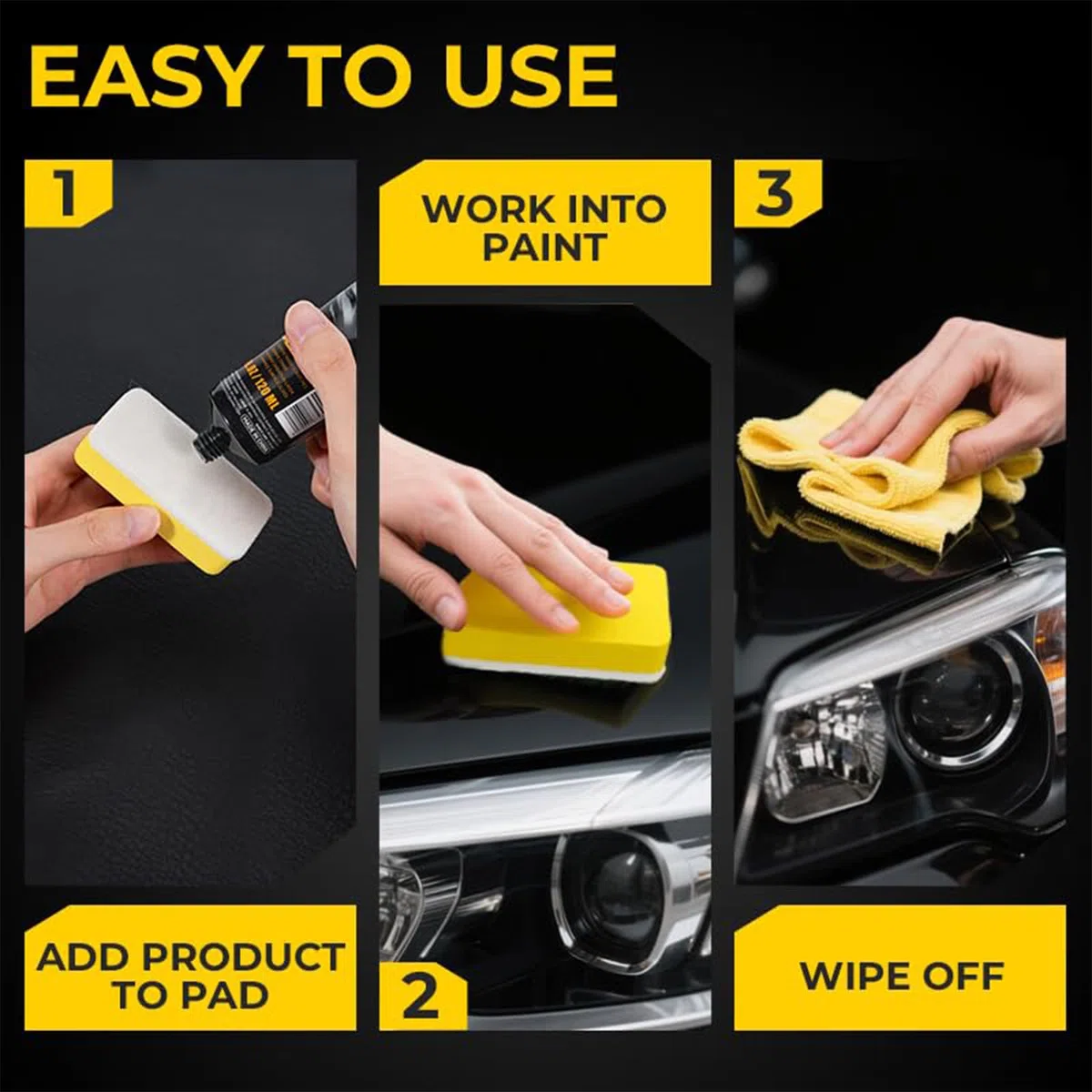 Car Scratch Remover Wax, Professional Scratch Repair Compound with Sponge Applicator & Wiping Cloth for All Vehicles & Glossy Paints, Deep & Minor Scratch Removal (2PCS)