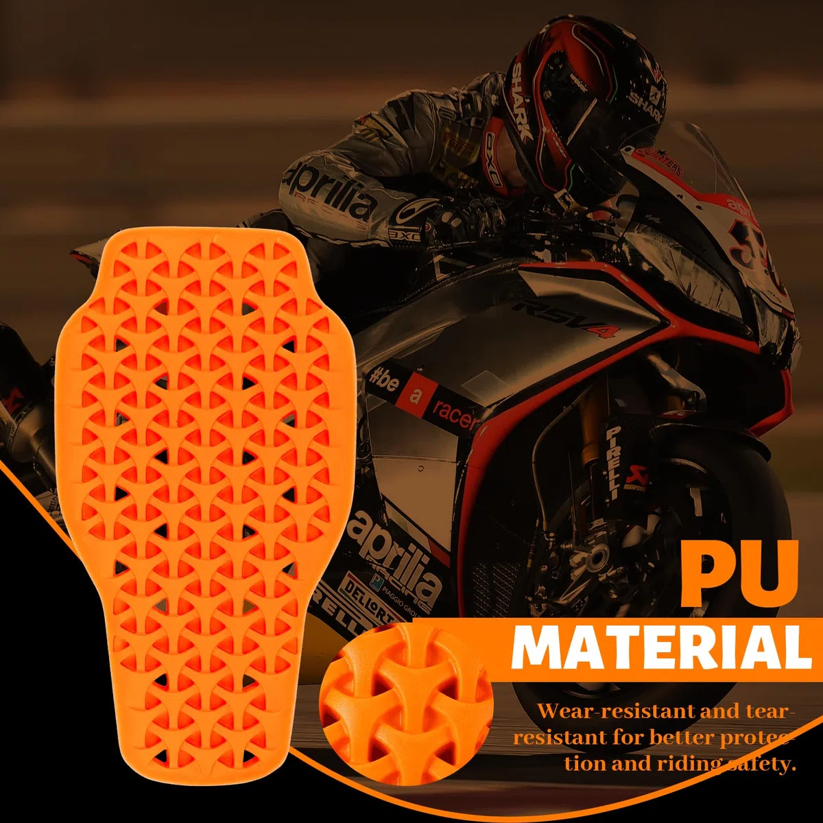 Espaldera Moto Protector Dorsal Insertable Protección Espalda Moto Ligero Protector de Espalda Protectores de Espalda Removibles Protector Dorsal Insertable Unisex Adulto