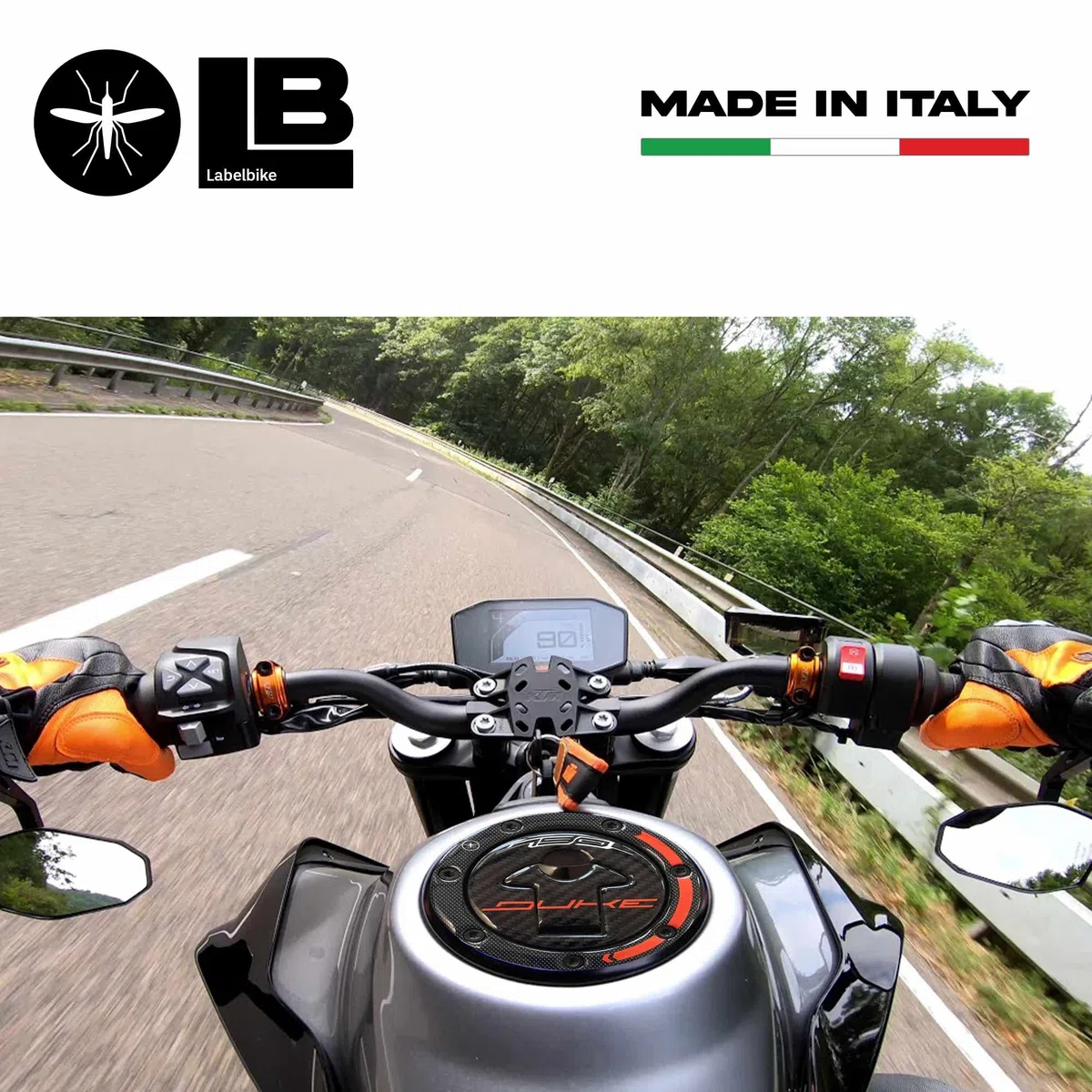 labelbike - Pegatina 3D de Resina Gel Decoración y Protección del Tapón del Depósito Tanque de la Moto Compatible con Moto KTM 790 Duke
