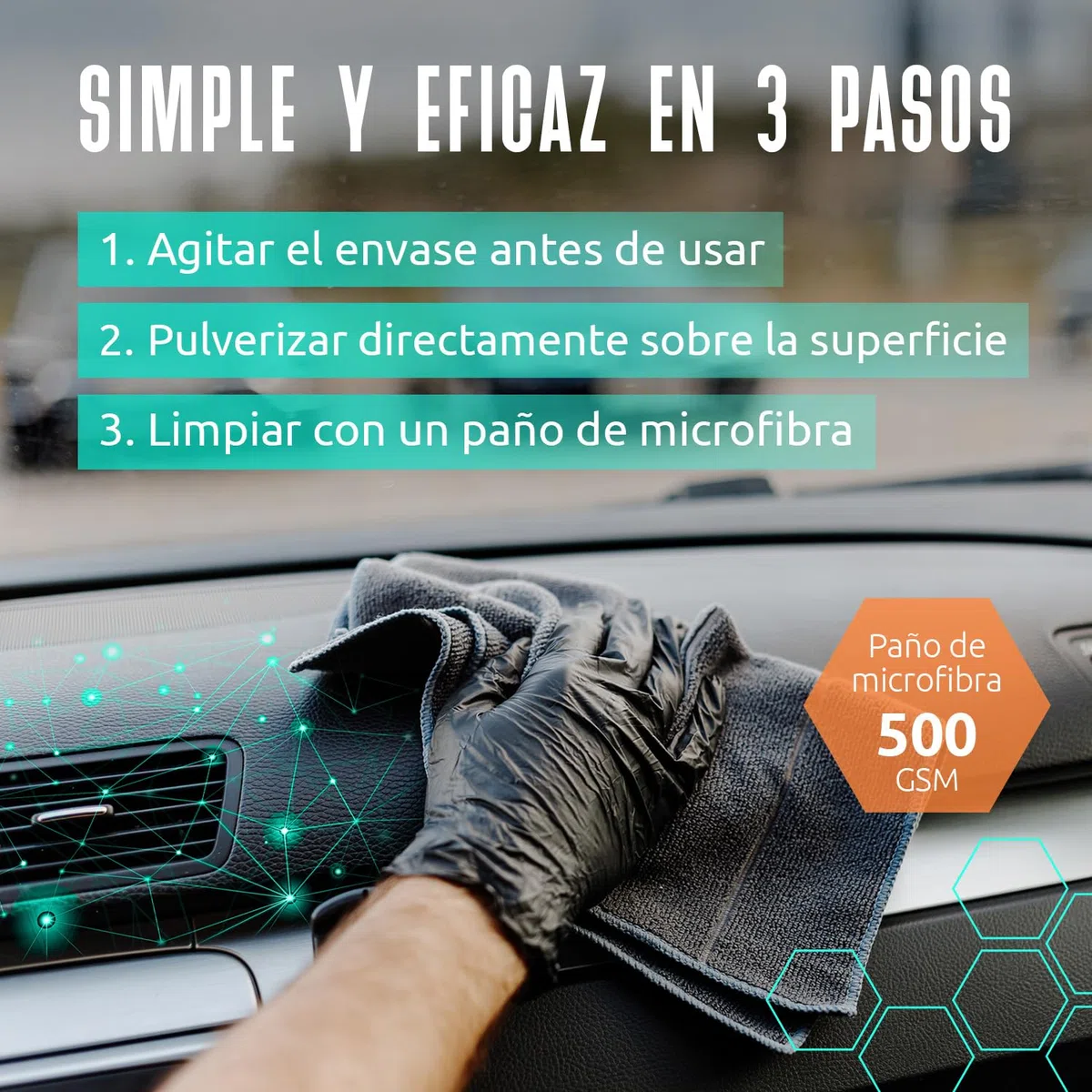 Hendlex Anti Dust Limpia Salpicaderos Coche Antiestático – Renovador Plasticos Coche Efecto Mate – Limpiador de Salpicadero sin Grasa ni Brillo – Interior Detailer Spray con Aroma a Nuevo (500ml)