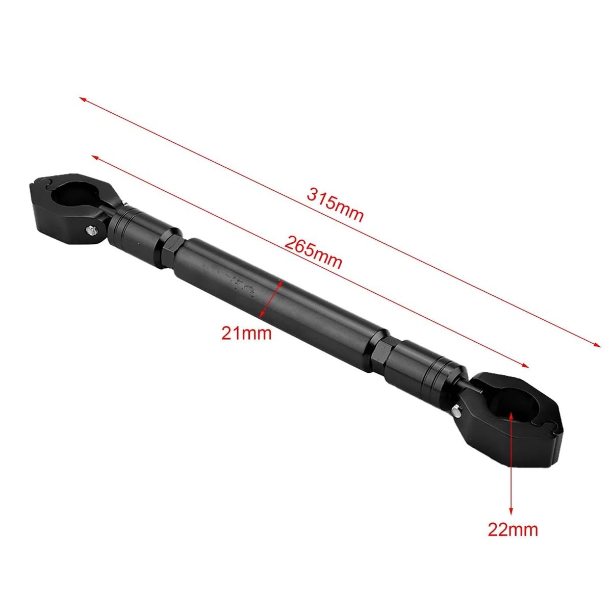 Barra Transversal Aluminio para Manillar Moto 22mm, 31,5cm-36cm Ajustable Barra de Equilibrio Soporte Estabilizador Universal Fija Accesorios como GPS Teléfono y Luz LED para Motocicleta Racer