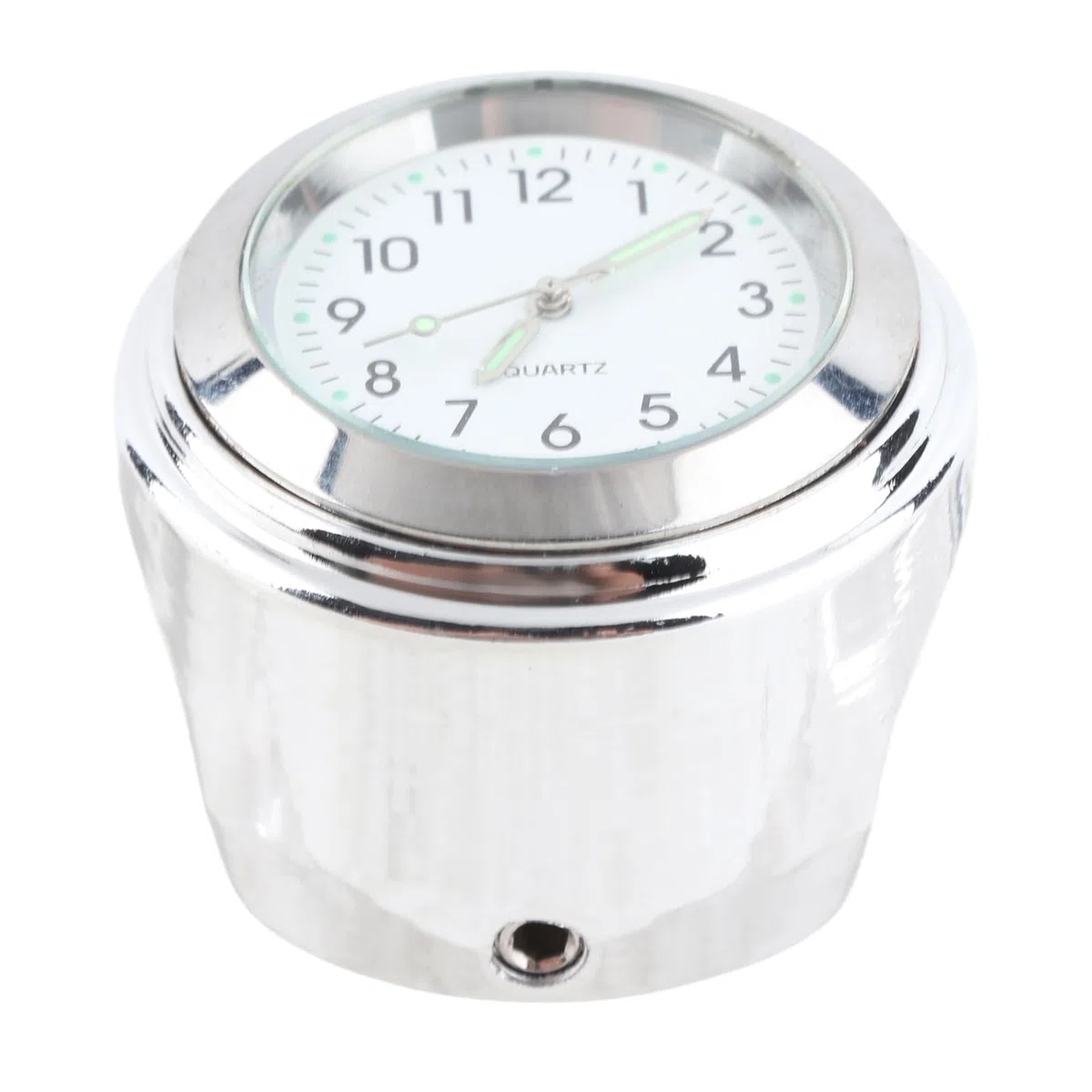 Reloj de Moto, Reloj de Moto, Otro Reloj de Montaje de Motocicleta Reloj Redondo de Aluminio Resistente Al Agua Luminoso Universal para Manillar de 7 8 en 1 en (Blanco)
