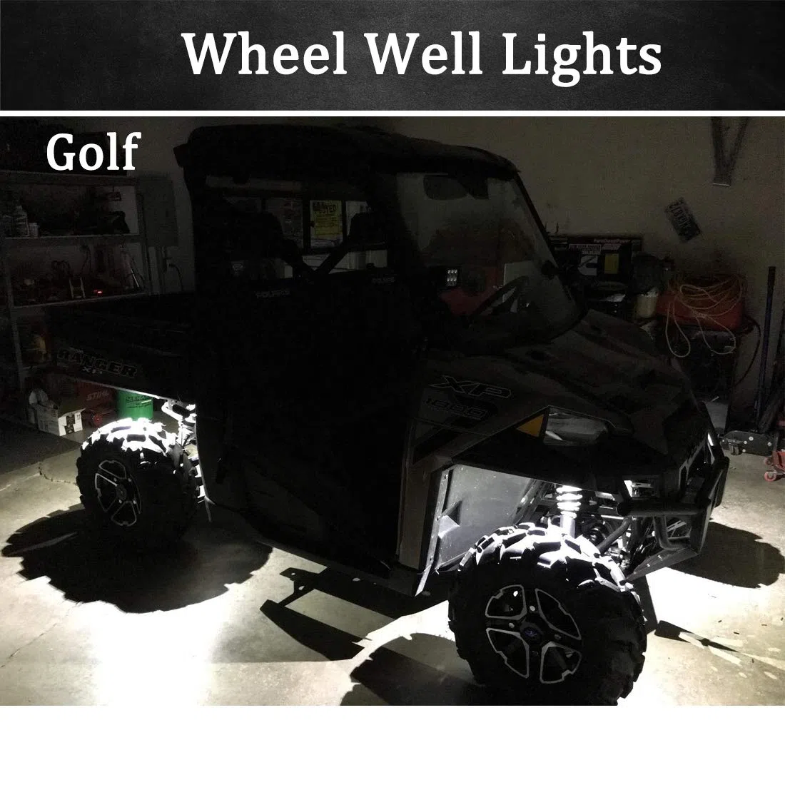 luces LED de roca, tira de luces, luz de pozo de rueda, luz de neón, iluminación para coche, carrito de golf, todoterreno, motos de nieve, SUV, ATV, gatear, barco, color blanco, 8 unidades