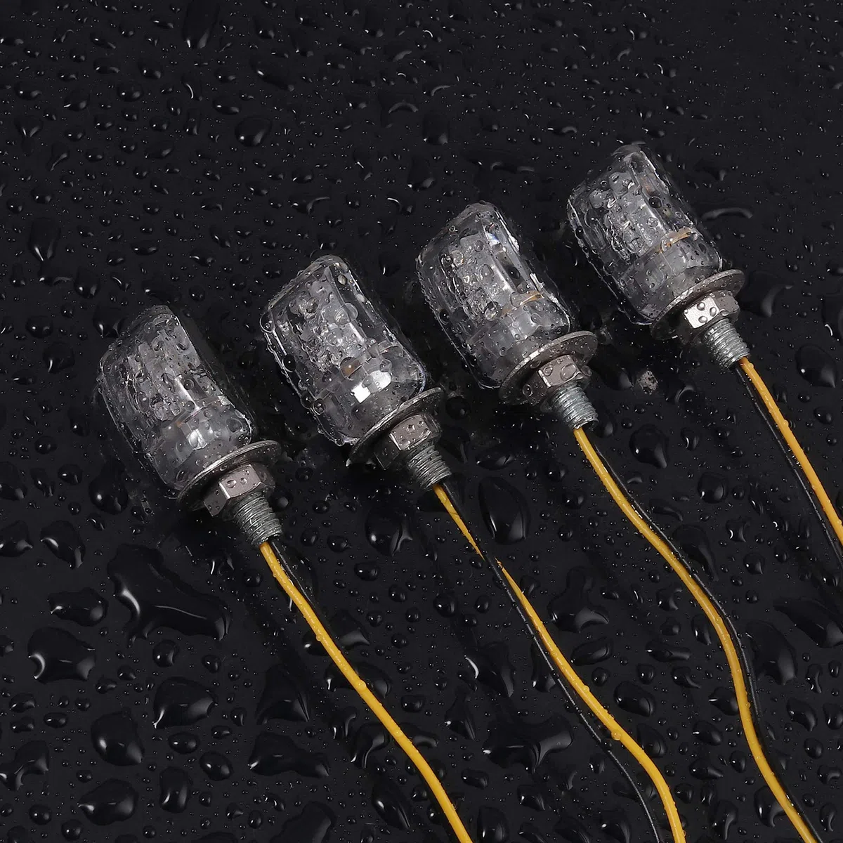 Justech Intermitentes Moto LED 4PCS Intermitentes Moto Homologados Ámba Luz de Señal de Giro E-Marcado 12V Universal 6LEDs Luz de Moto Impermeable Compatible con Motos M6