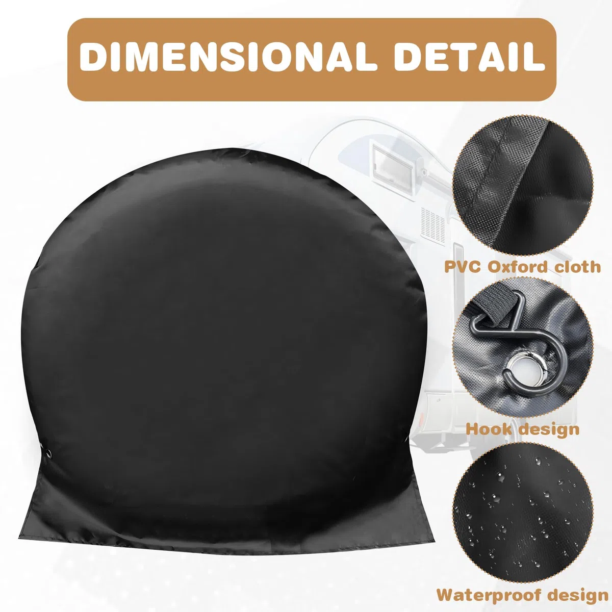 Fundas Protectoras para Ruedas de Caravana: WIYETY 2 Piezas Funda de Rueda 27"-29", Cubiertas de Rueda para Remolque for Caravan, Motorhome, Caravan, Black