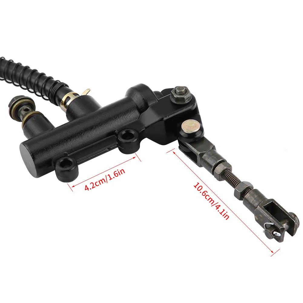 Akozon Bomba de freno de pie trasero Freno de pie trasero plegable Depósito de bomba de cilindro maestro hidráulico para moto ATV Dirt Bike