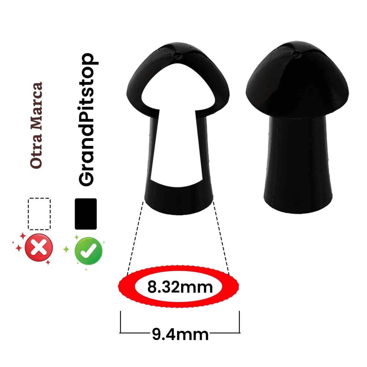 Grand PitStop Replacement Mushroom Plugs for tubeless Tire Puncture Repair kit - for Cars, Motorcycles- Spare Plugs (15 Plugs)