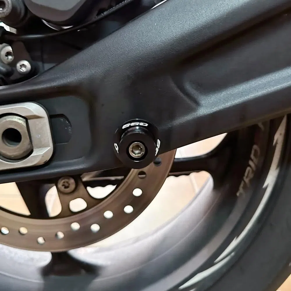 MOWOK M8 Diábolos Moto Basculante Bobina de Deslizadores Tornillo del Soporte para Trident660 Trident 660 2021 2022 2023 2024 accesorios de motocicleta para Tiger 660 Sport660 (Negro)