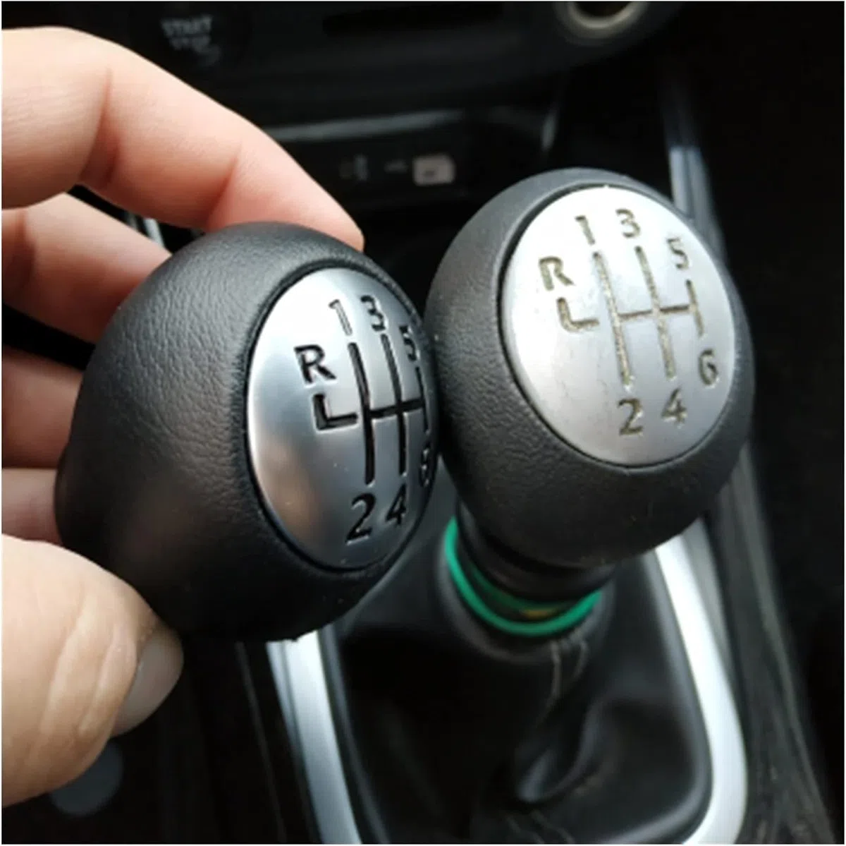 Pomos Palanca Cambios Perilla De Palanca De Cambios, Manillar De Cuero Para Renault,Para Megane MK3, Para Clio, Para Laguna 6 Speed Gear Shift Knob