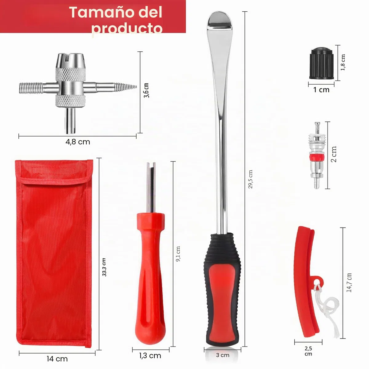 28 Pcs Desmontadores De Neumático Kits, Desmontaje de Neumáticos para Motocicleta,15in Palancas De Neumáticos, con 3 Protectores de Neumáticos para Moto y Bicicleta de Coche