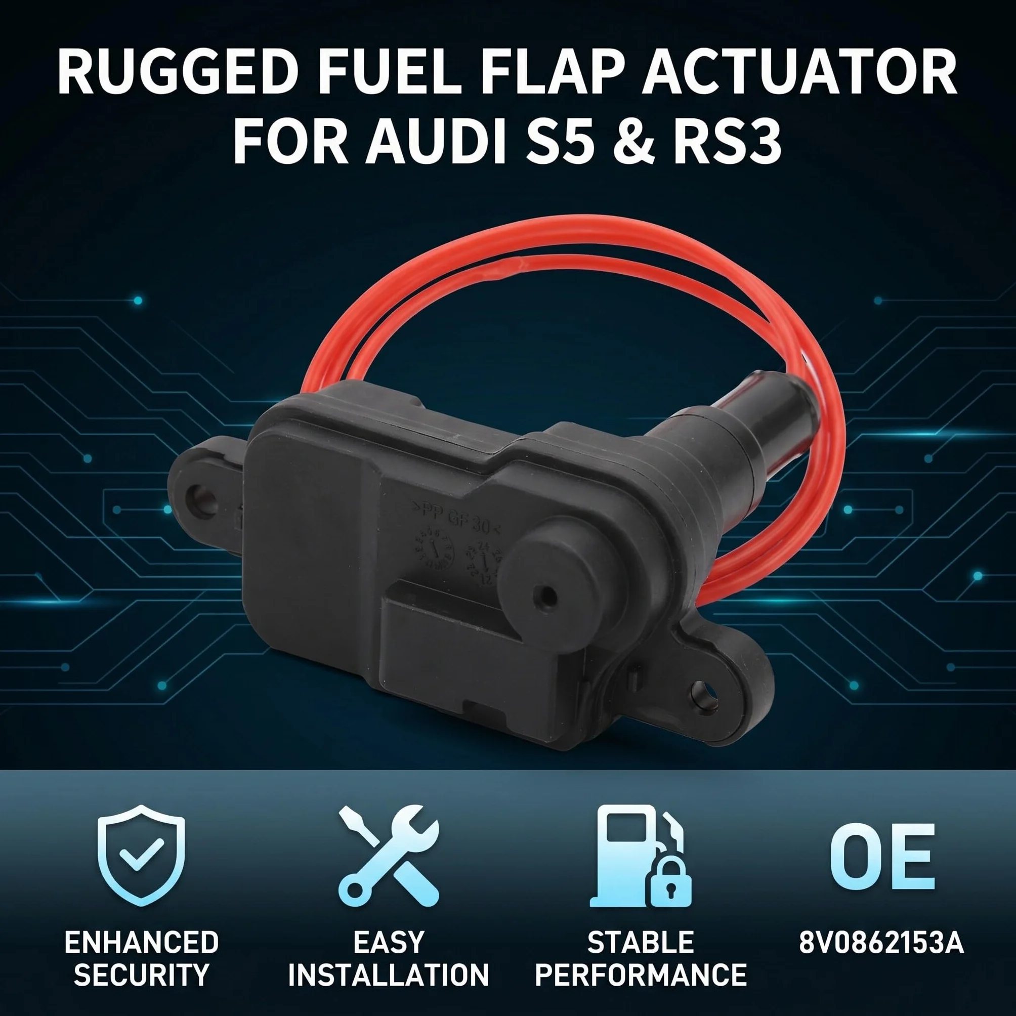 Aramox Actuador de Tapa de Llenado de Combustible, 8V0862153A, 8V0862159 Actuador de Bloqueo de Liberación con A1 A8 Q3 A3 RS3
