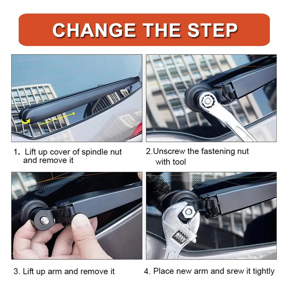 Limpiaparabrisas Trasero, Juego de Escobillas Limpiaparabrisas, Brazo Limpiaparabrisas Trasero compatible con Nissan Qashqai 2006-2019 (2013-2019)