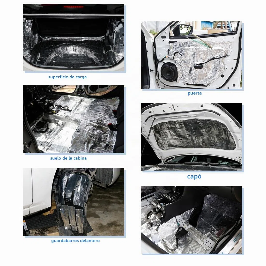 sourcing map 60X100cm Aislante Termico Lámina Insonorizante Forro Papel Adhesivo 6mm De Espesor Espuma Aislante Acústico Insonorización Coche