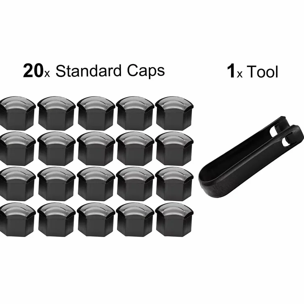 20 Piezas Cubre Tornillos Llantas para Tesla Model S, Tapa de Tuerca de Rueda Tapones Protección de Pernos con Herramienta,Silver-21mm
