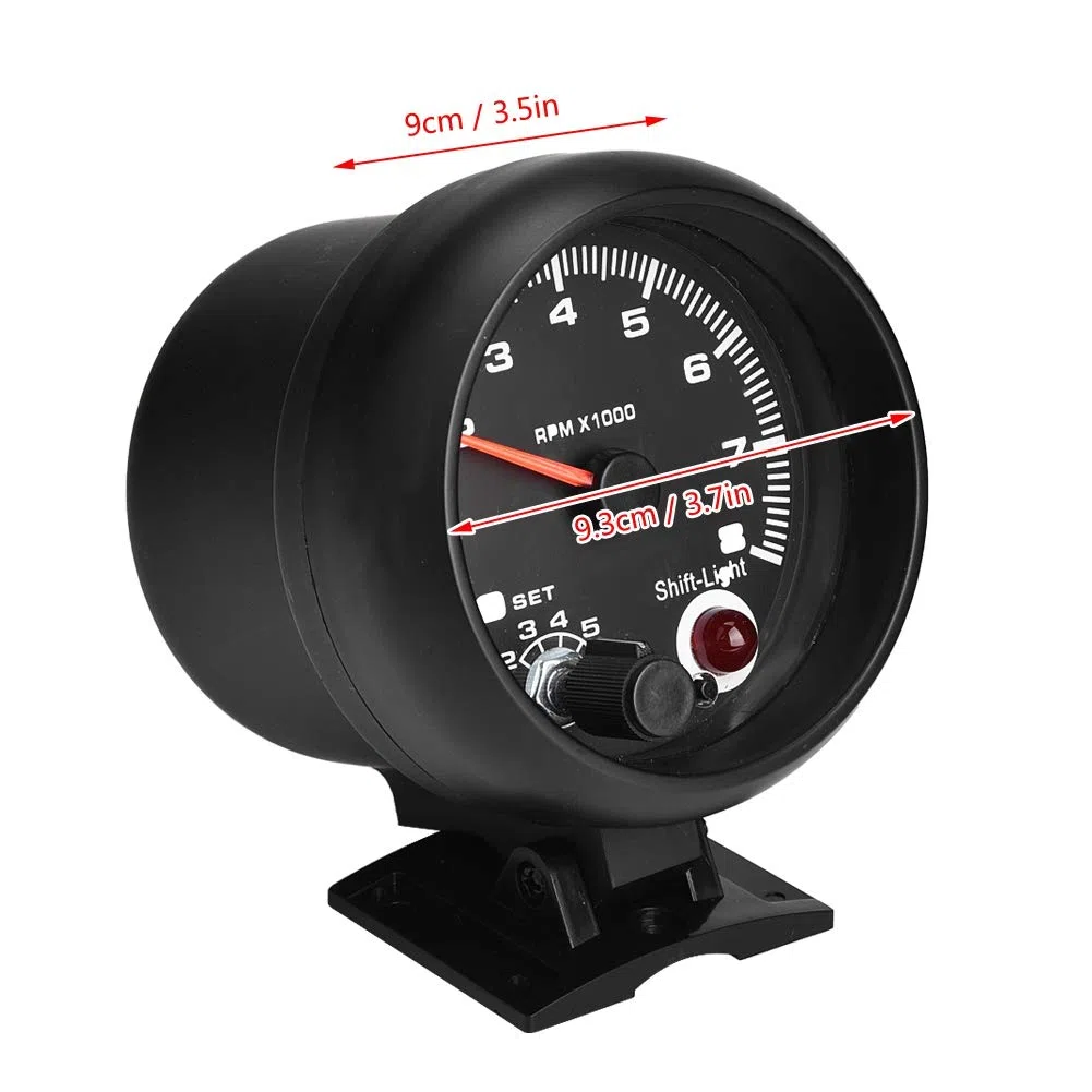 Tacómetro Universal 12V, 0-8000 RPM, Contador de Revoluciones, Medidor de Tacómetro, Luz de Cambio LED