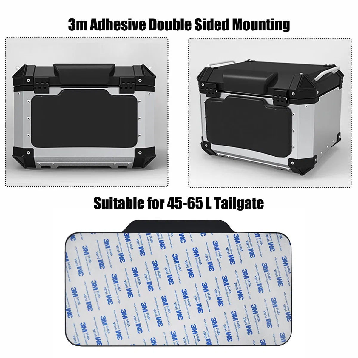 iFCOW Almohadilla del Respaldo de la Motocicleta, Almohadilla del Respaldo del Pasajero de la Motocicleta para la Caja Superior de Aluminio de la Motocicleta 45-65L