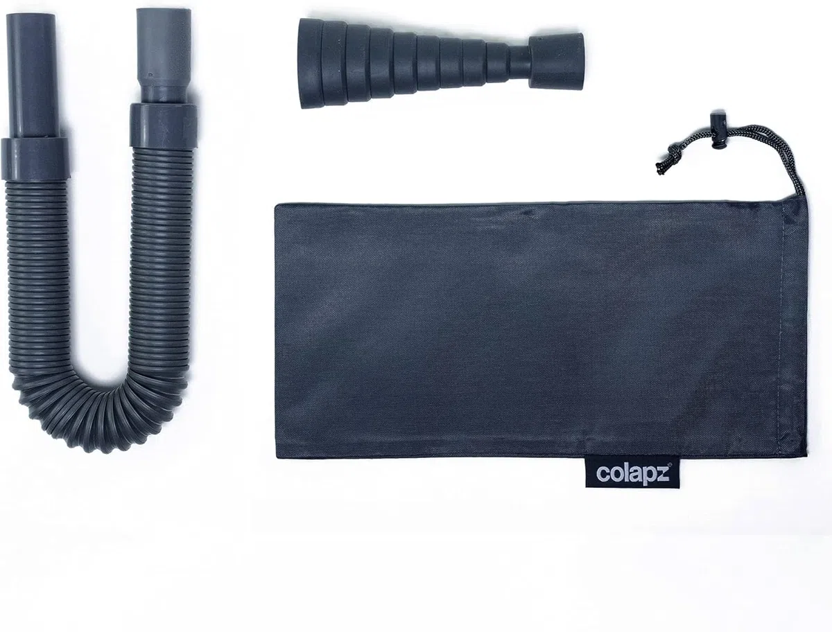 Colapz Accesorios para Caravanas – Sistema Flexible y Extensible de Tuberías de Residuos Flexi para Caravana, Autocaravana y Furgoneta – Adaptador Ajustable y Kit Completo de Drenaje