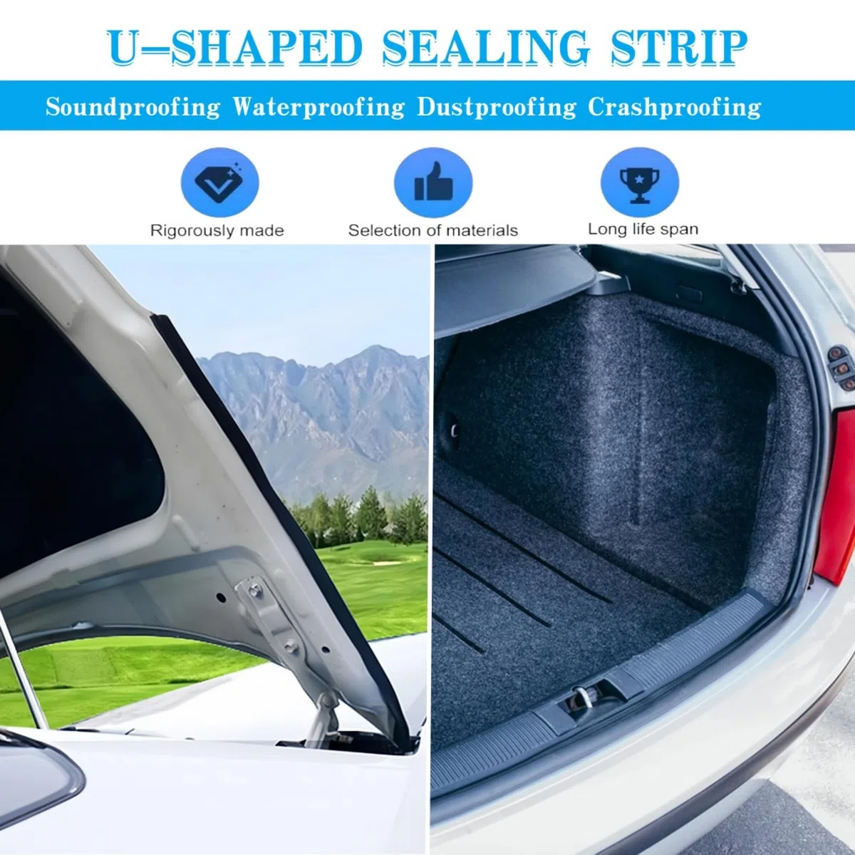 Junta de goma universal para puerta de coche, perfil de 6M con protección de bordes y sello superior para coches, barcos, autocaravanas, camiones y uso doméstico, protección contra la intemperie para