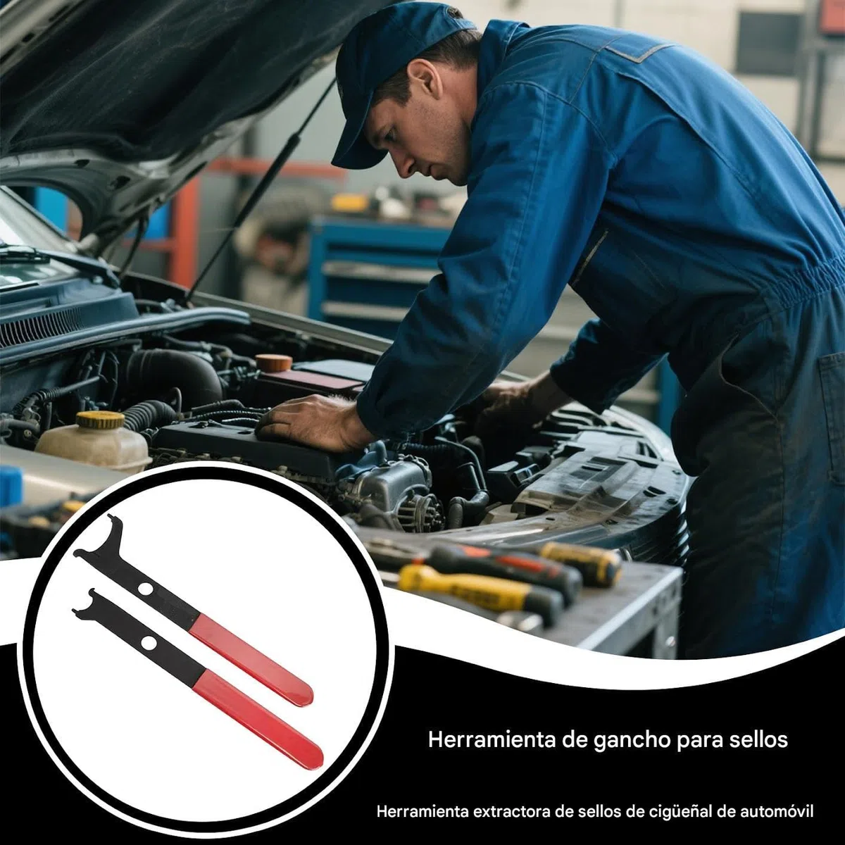Genérico Extractor de Retenes, Extractor de Retenes del para Vehículos, Juego de 2 Manual Portátil Equipo Robusto Reparación Automotriz para Camionetas Turismos Uso