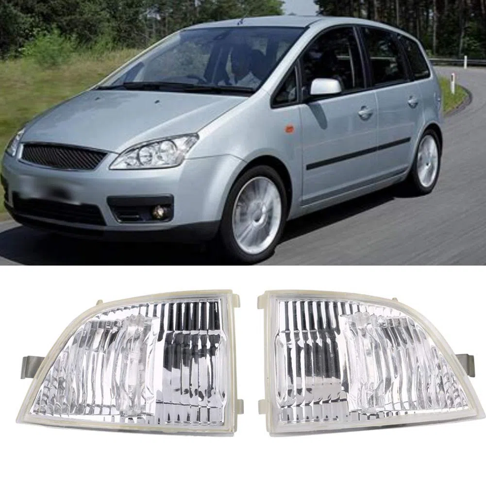 KIMISS Espejo retrovisor con luz intermitente para Focus C-MAX 2003-2013, señal direccional LED, ajustable y fácil instalación, compatible con modelos específicos
