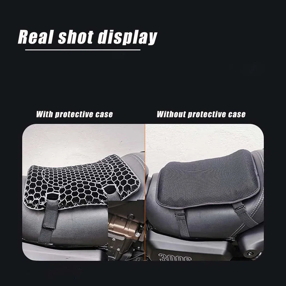 Gel Asiento Moto para BMW F800GS F800 GS F 800 GS, Asiento Gel Panal de Abeja, Cojín de Gel Antideslizante para Asiento Transpirable, Absorbe los Golpes