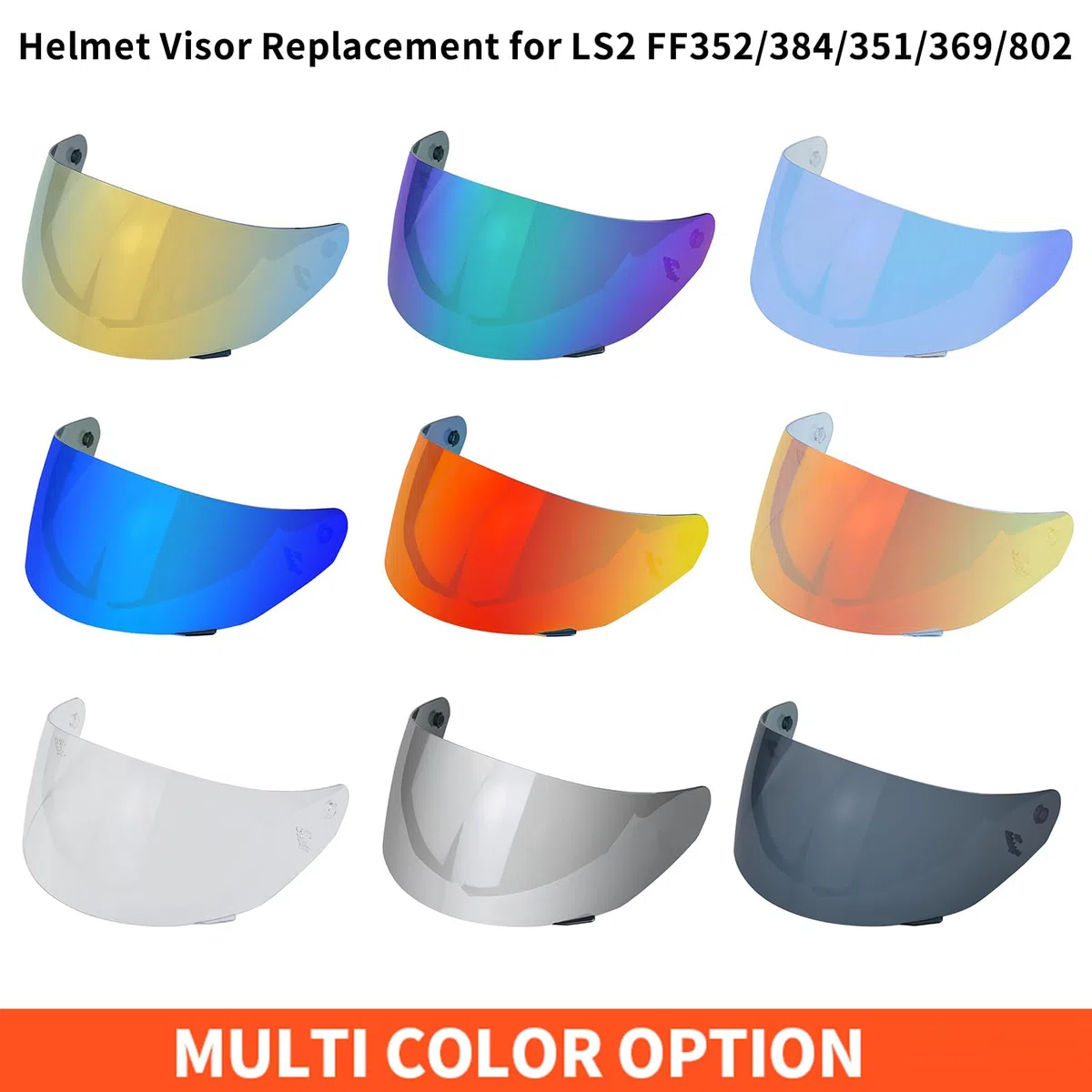 Shkalacar Visera de Casco Reemplazo para LS2 FF352/384/351/369/802, Visera de Casco Integral, Lente de Casco de Protección contra el Viento para Moto