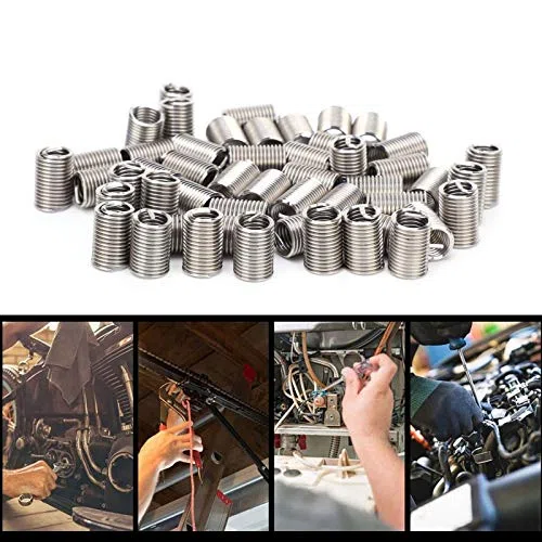 50 Uds. Kit de Manguito de Reparación de Roscas de Insertos de Hilo de Alambre M10 X 1,5 Tornillo de Tipo Helicoidal de Alambre en Espiral de Vaina de Acero para Reparaciones Automotrices(2.5D)