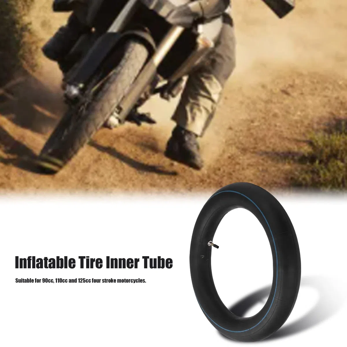 KIMISS 3.00-12 Tubo Interior para Motocicletas, Tubo de Goma Inflable Duradero para 90cc, 110cc, 125cc de Cuatro Bicicletas de Accidente Cerebrovascular, Conducción Segura y Cómoda