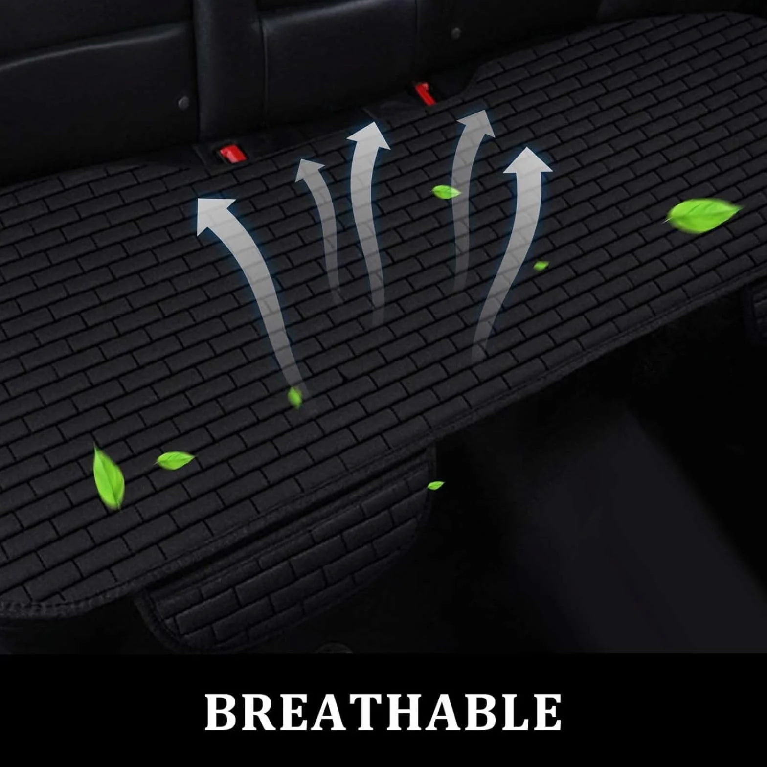 Cojín Asiento Coche Funda,1 PCS PU Cuero Impermeable Coche Funda Protector Para Asiento Trasero, Negro Protector Asiento Coche, Para Coche Oficina Hogar (134x50cm）