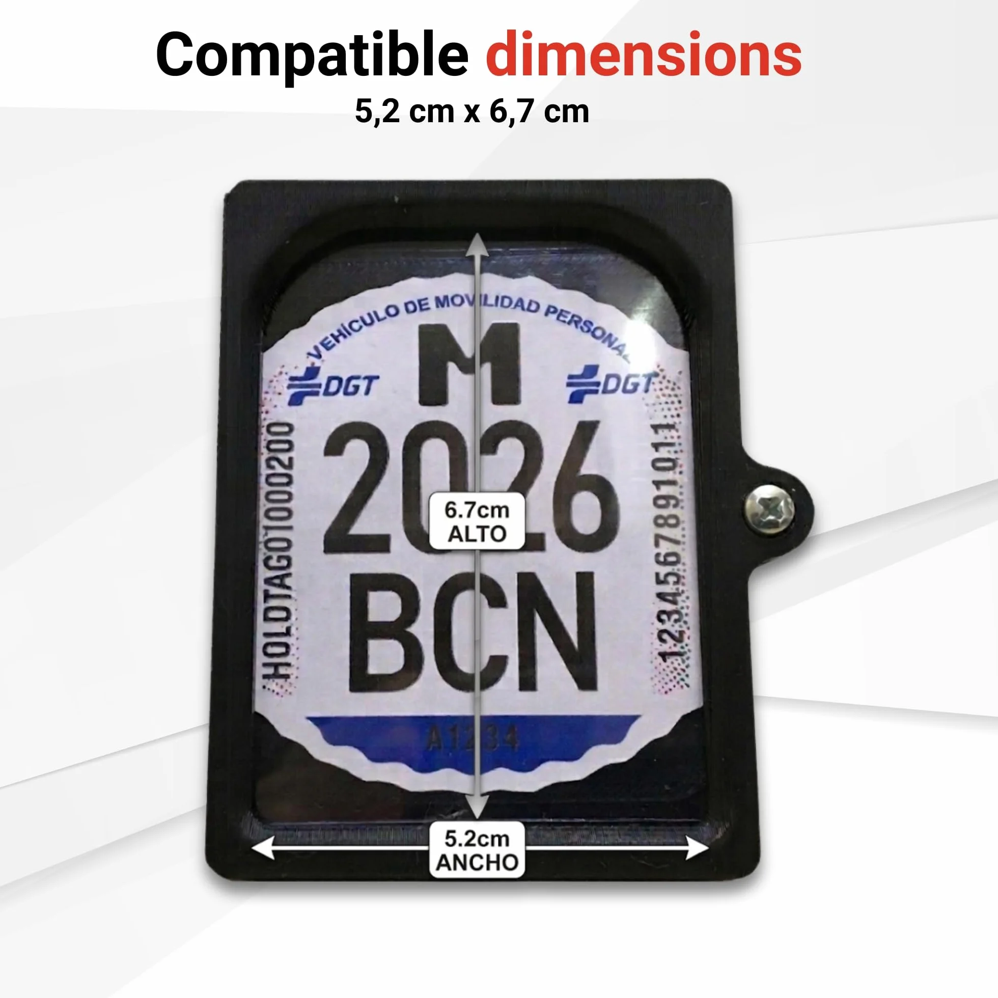 Portamatrícula para Patinete Eléctrico VMP con Tornillo de Seguridad, Soporte de Placa Identificativa para Guardabarros con Fijación por Tornillos o Adhesivo, Protector Transparente