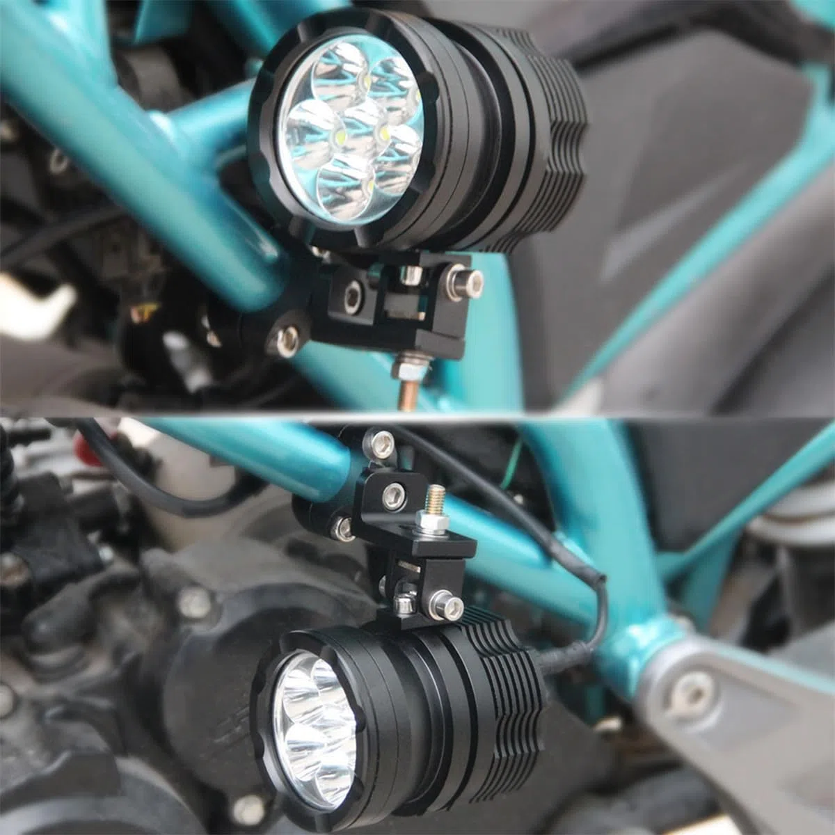 CGEAMDY Soporte Faro de Manillar de 22mm de Motocicleta, Soporte para Faro de Moto Abrazadera de Tubo, Antiniebla Tubo de Montaje de Abrazadera para Moto, Soporte de Montaje para Barra de Luz LED moto