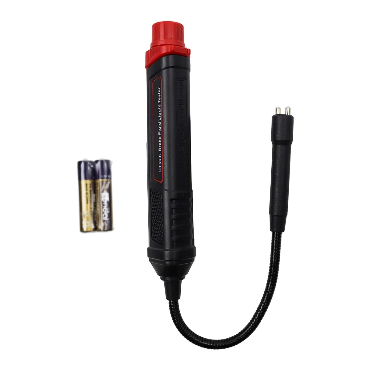 Probador de líquido de frenos, detector de humedad del aceite de frenos con función de retención de datos y sonda de cuello de cisne resistente a la corrosión de 8,5 pulgadas.
