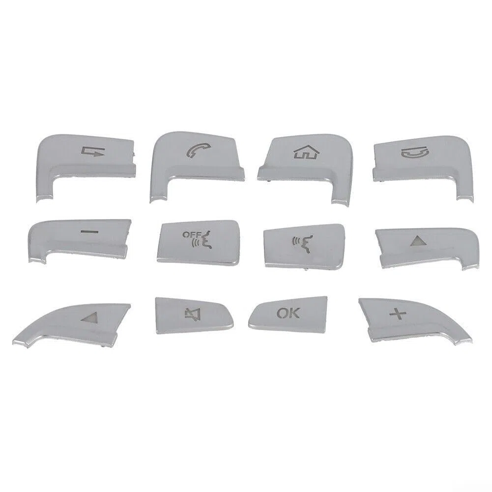 Pegatinas para botones de volante para Mercedes para BENZ W205 Clase C GLC GLE GLS, cubierta de botón cromada tipo A
