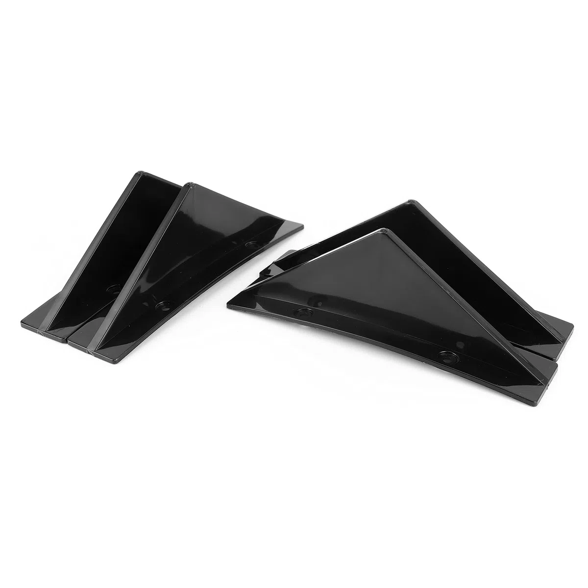 Difusor de Parachoques Trasero, alerón de Aleta de tiburón, Divisor de 4 alas, Negro Brillante con Tornillos de Montaje, Universal