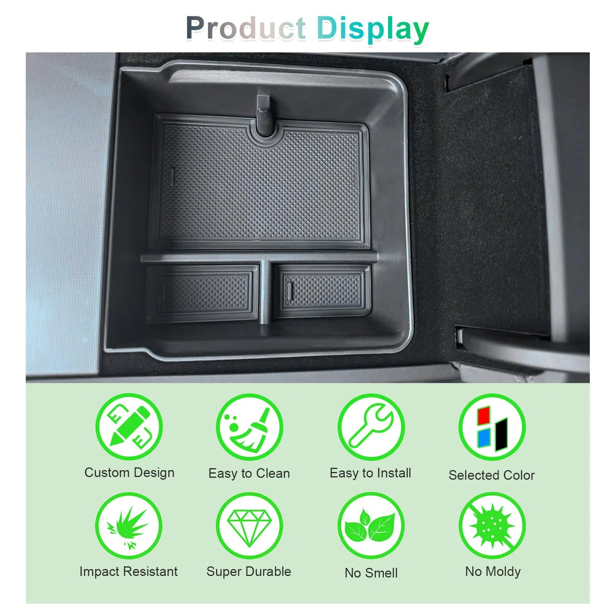 [Nuevo 2024] GAFAT Tesla Model 3 2024 2025 Consola Central Caja de Almacenamiento, Tesla Model 3 Highland 2024 Reposabrazos Organizador Bandeja Guantera, Tesla Model 3 2024 Accesorios