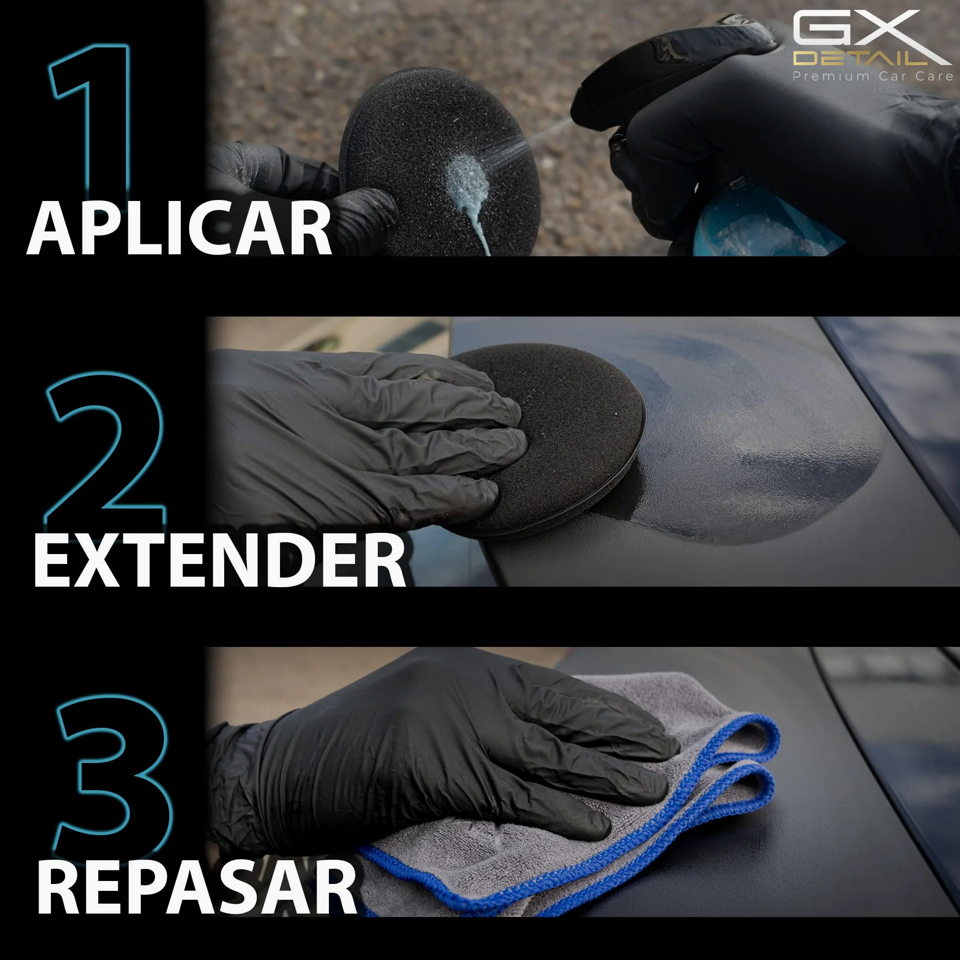 GxDetail Recuperador de Plásticos y Abrillantador Hidratador de Plástico y Neumáticos Coche y Moto 1 Litro – Recuperador de Gomas Viejas, Interior, Exterior, Ruedas.