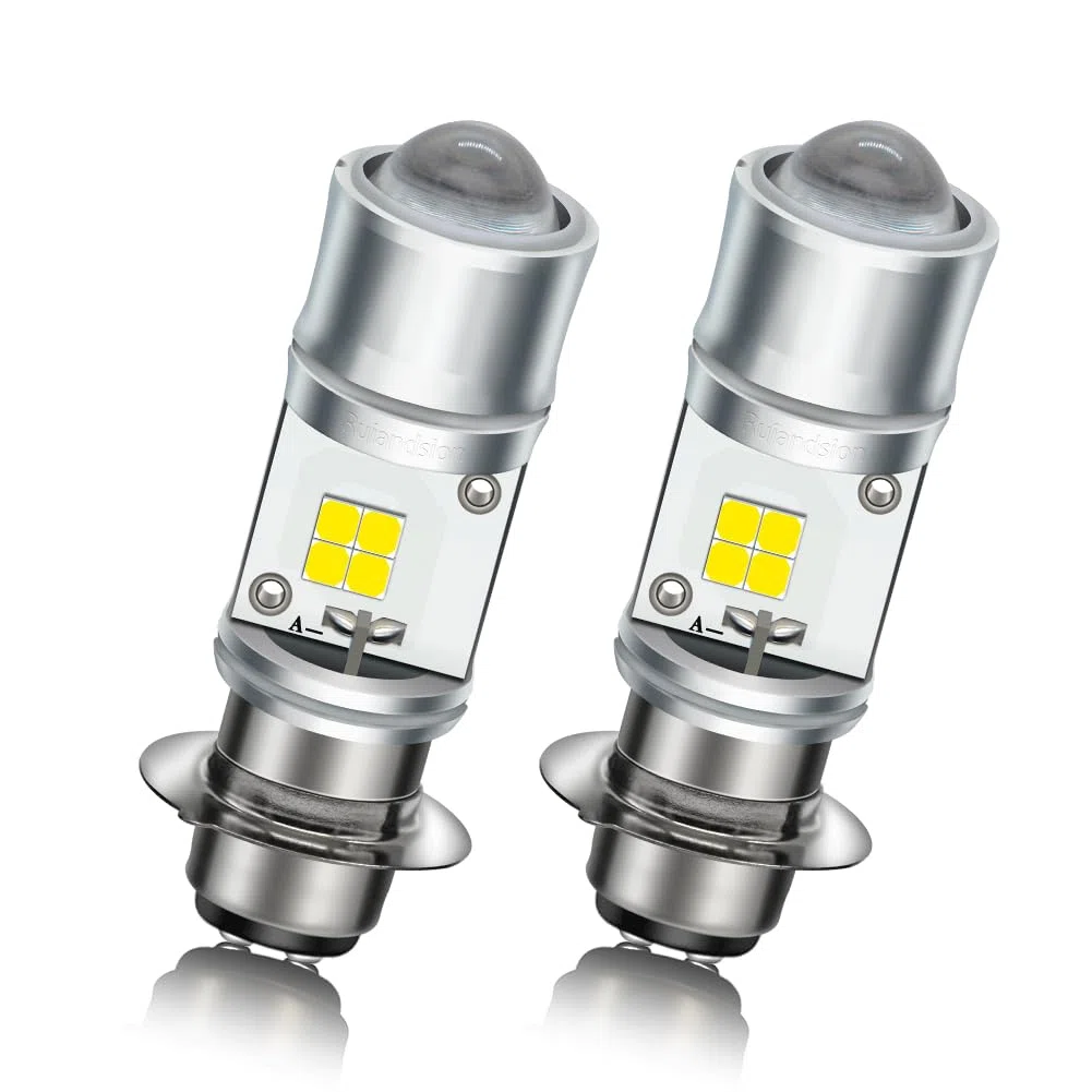 SOFOC P15D-25-1 (H6M) Faro moto/luz antiniebla 6000K Blanco haz puntual + 3000K Amarillo haz amplio Bombilla LED 12V 24V 9-60V AC/DC Compatibled 2 Unidades