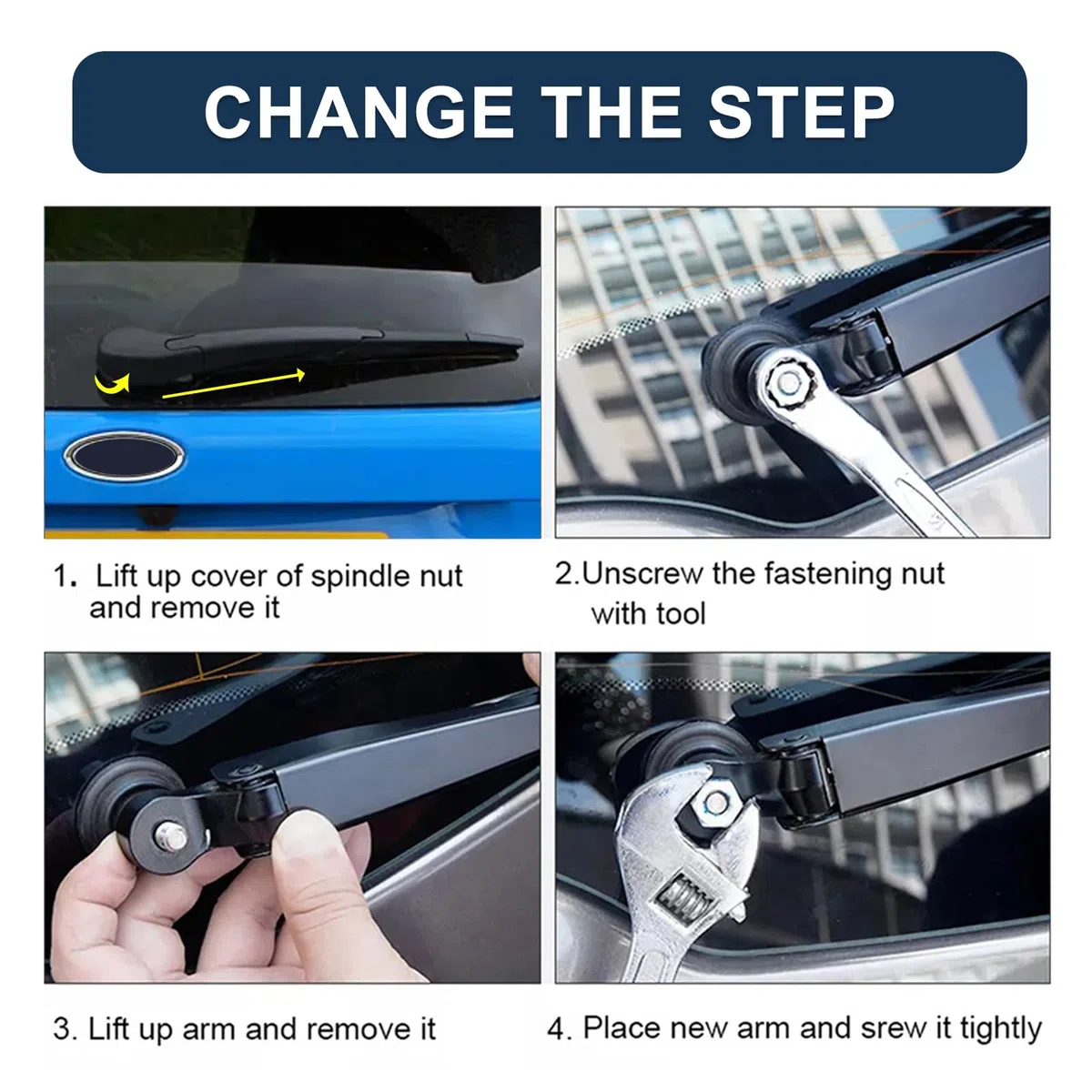 Limpiaparabrisas Trasero, Juego de Escobillas Limpiaparabrisas, Brazo Limpiaparabrisas Trasero Compatible con Ford Focus MK3 2011-2018/ Focus 2006-2010 (Fits Ford Focus MK3 Hatchback)