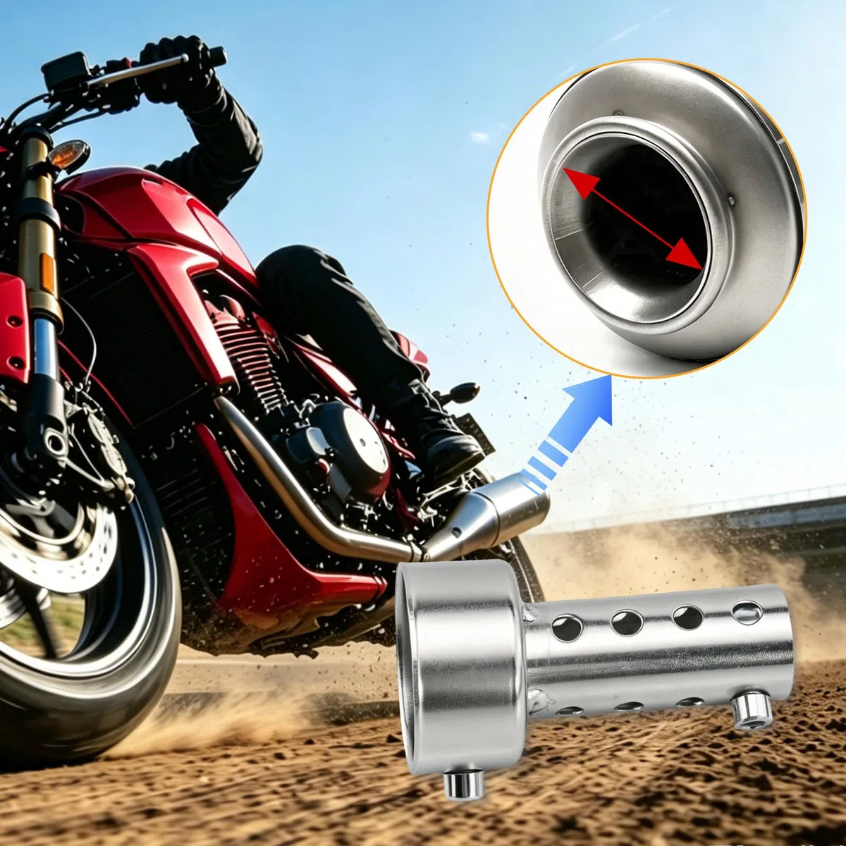 Silenciador de escape de la motocicleta, KACEPAR DB Killer Silenciador Baffle, Universal Silenciador de tubo de escape, puede silenciador de ruido silenciador extraíble, 42mm/1.7in
