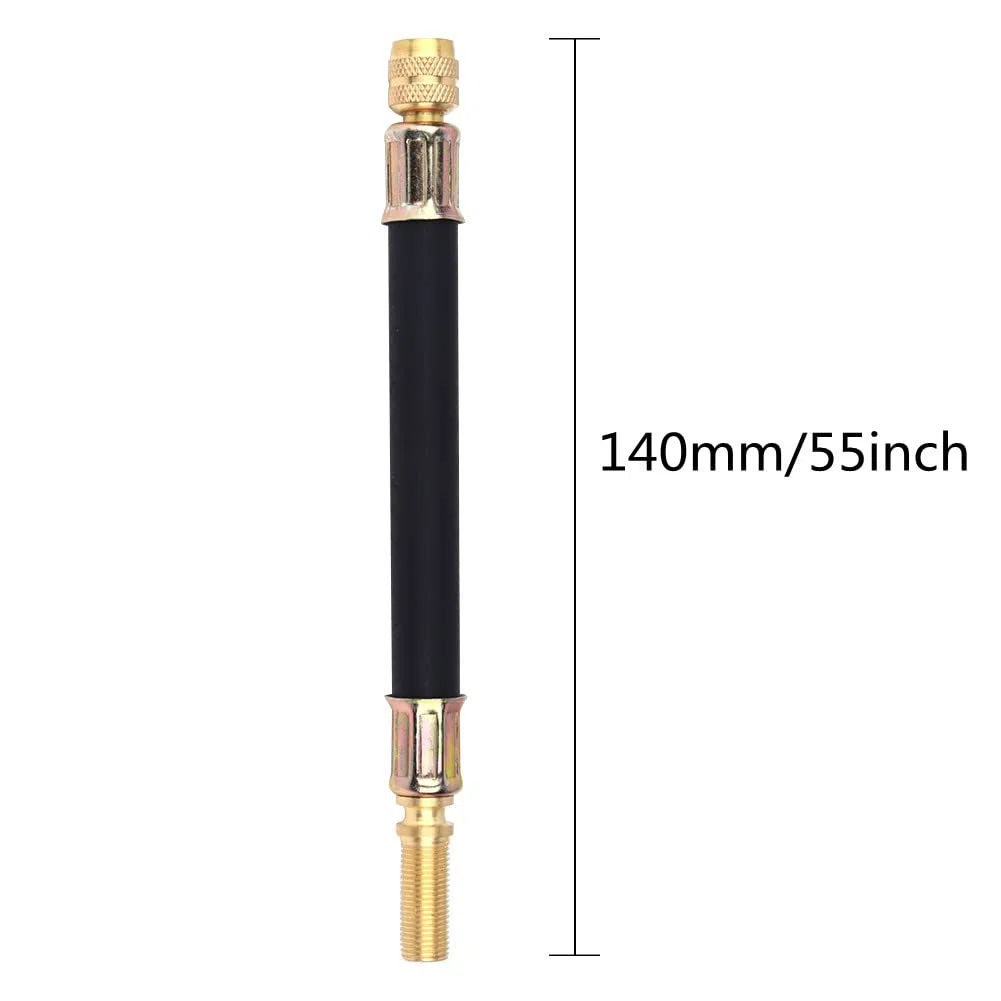 4 x extensión doble de válvula de neumático flexible con adaptador para rueda de autobús y camión de transmisión 140 mm + 2 abrazaderas