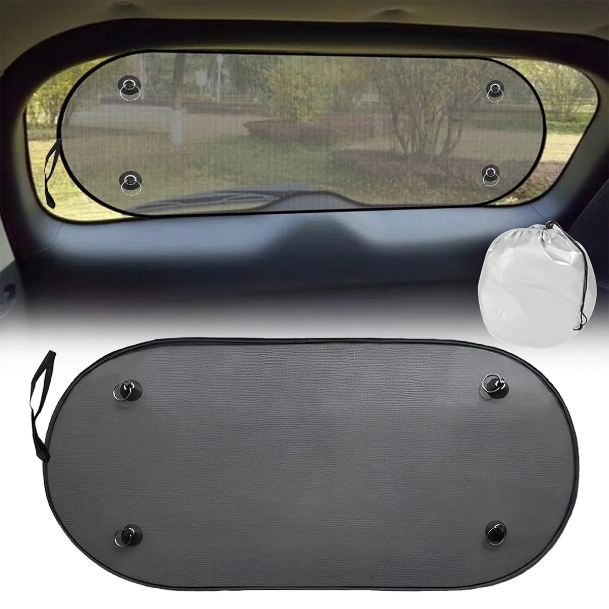 Parasol Coche Ventana Trasera Cubierta para Mitsubishi ASX 2017-2019, Potente Ventosa Visera Malla Parasol Parabrisas Trasero Coche antiuv