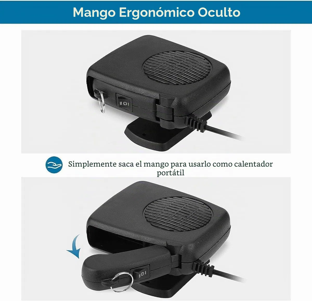 Showvigor Calefactor Aire 12V y Mini Calefactor Portátil, Ventilador Calefactor 2 en 1 para Desempañado Rápido y Calefacción/Enfriamiento en el Coche