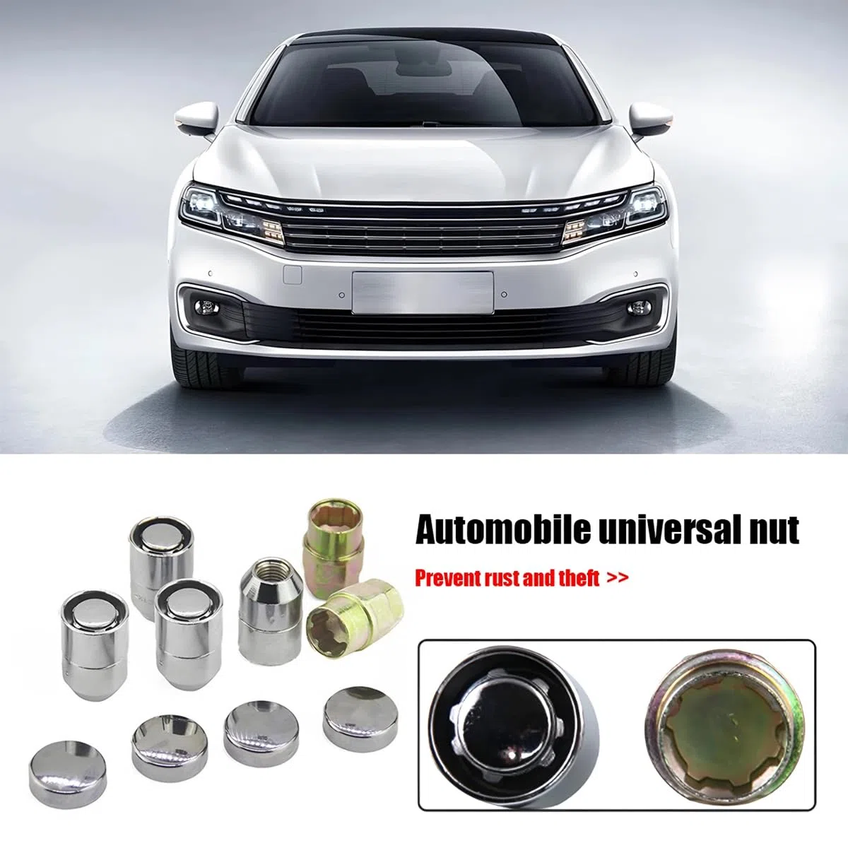 JNNJ 4 Piezas Tuercas Rueda Cónicas Cerradas, M12x1.5 Para Llantas De Aleación, Tuercas De Rueda Para Llantas De Aluminio Originales, Cromo Herramienta Coche Con Unión Cónica