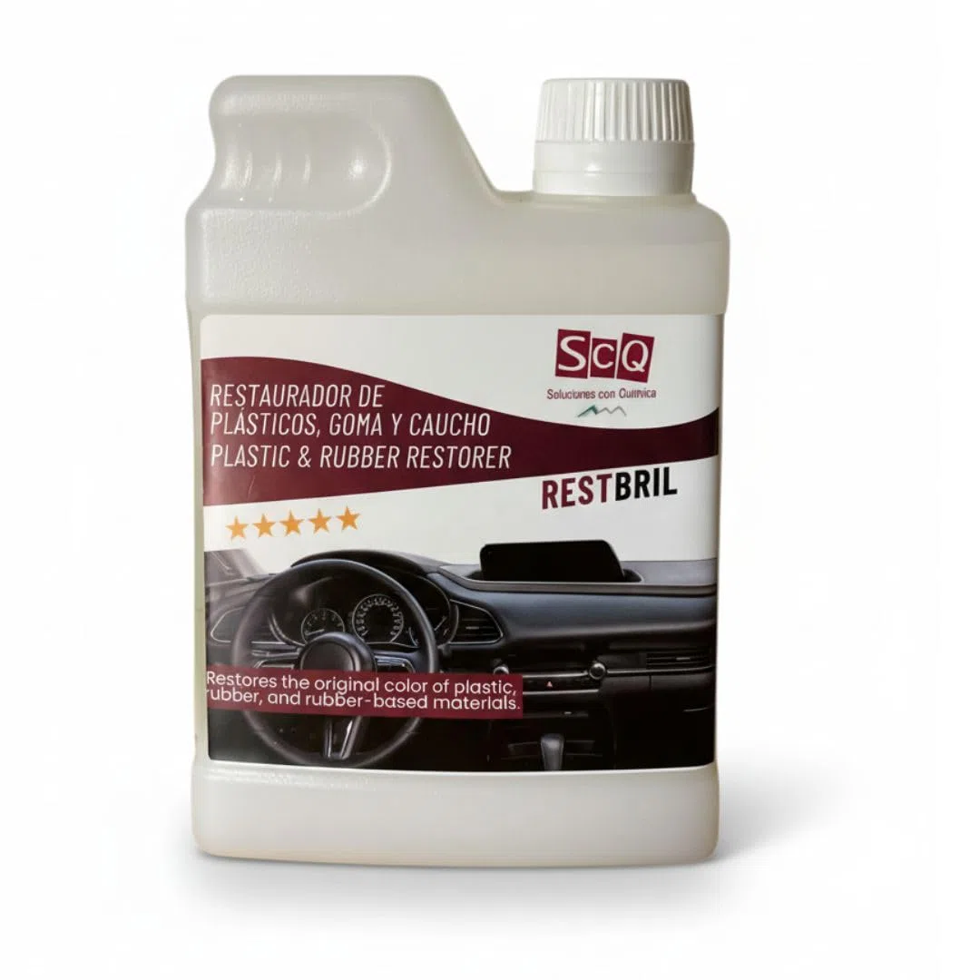 Renovador de plásticos y Gomas para coches | Restaurador de plásticos automoviles | Restaura gomas envejecidas Recupera brillo interior y exteriror | abrillantador de goma, caucho y plastico 500 ml