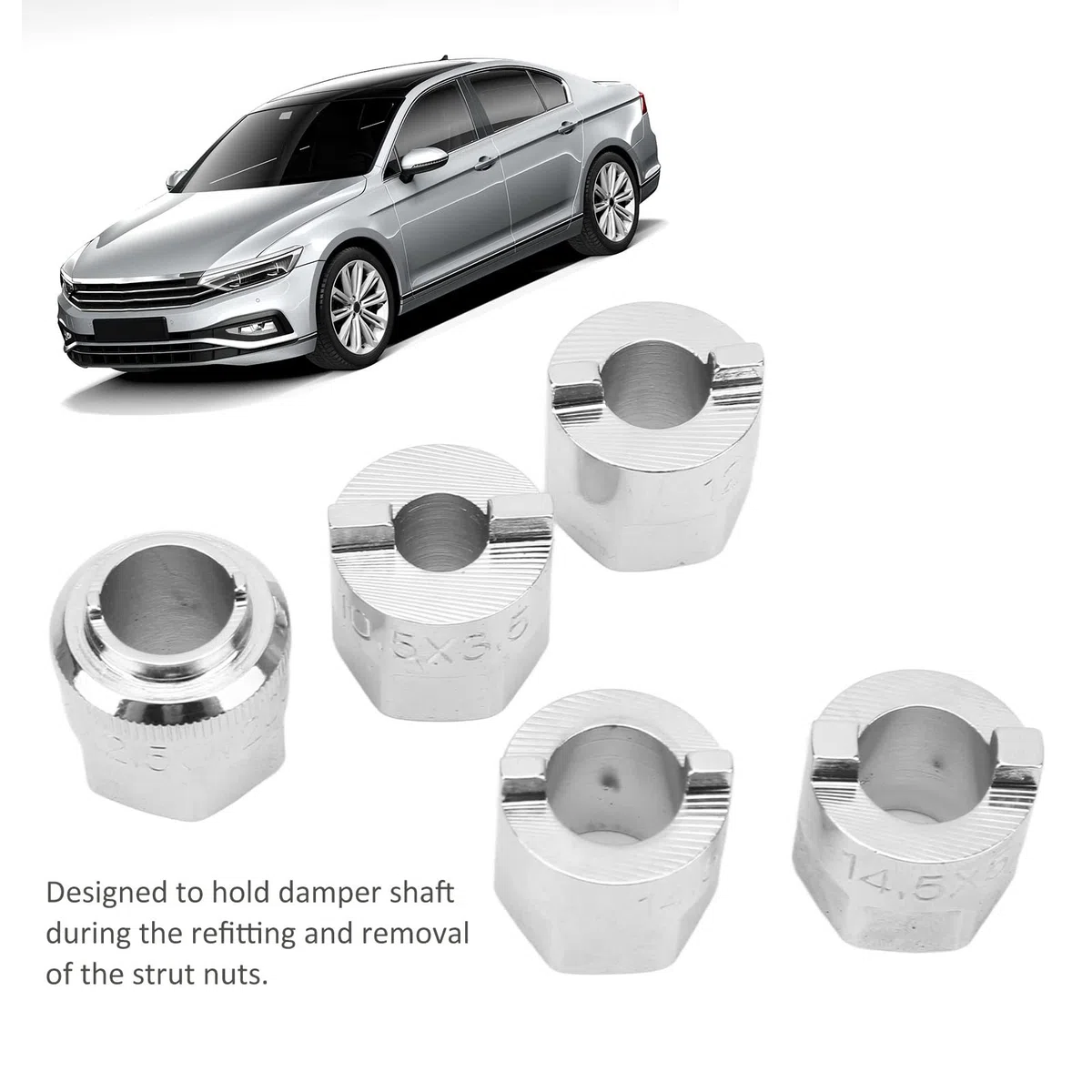 Qiilu Herramienta de Dado de Tuerca de Puntal para Clase C W203 W209 CLK 5pcs Suspensión Delantera Strut Nut Socket Tool Set