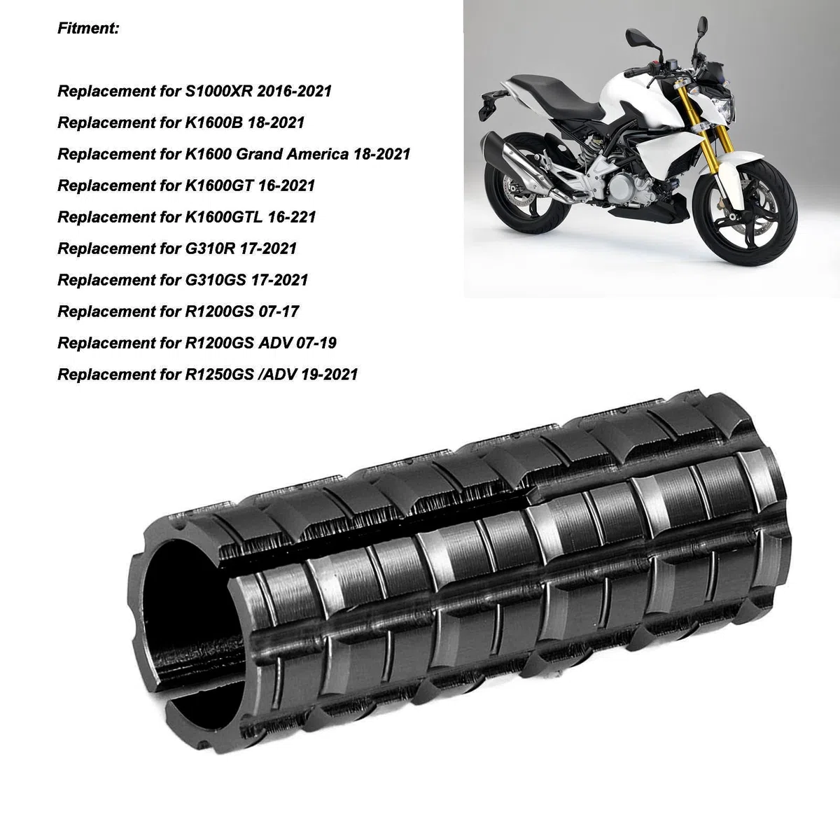 OUKENS Cubierta de clavija de cambio de marchas para motocicleta, protector de extensión de pedal de palanca de cambio de marchas para S1000XR K1600 G310R/GS R1250GS F800GT(Negro)