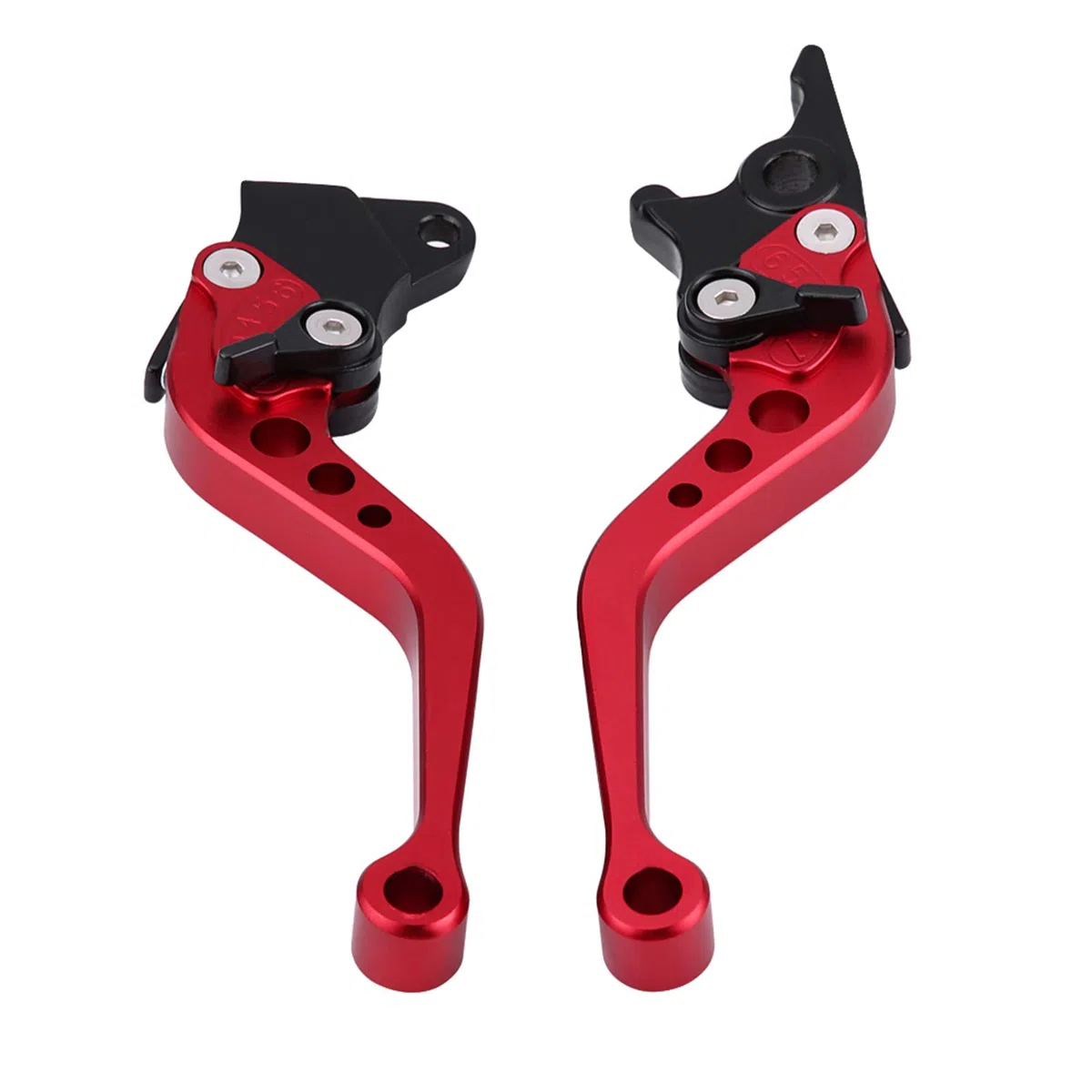Hlyjon motocicleta 2 unidades 22mm 7/8" CNC aluminio embrague tambor freno palanca manija piezas de repuesto ajuste universal (rojo)
